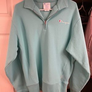 Reverse weave 1/4 quarter zip pullover